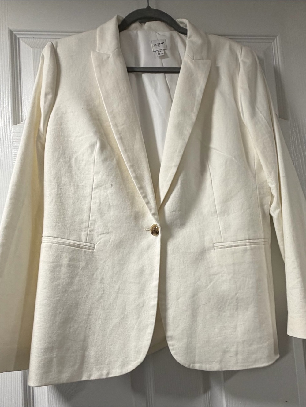 J. Crew Cream Single-Button Tailored Blazer